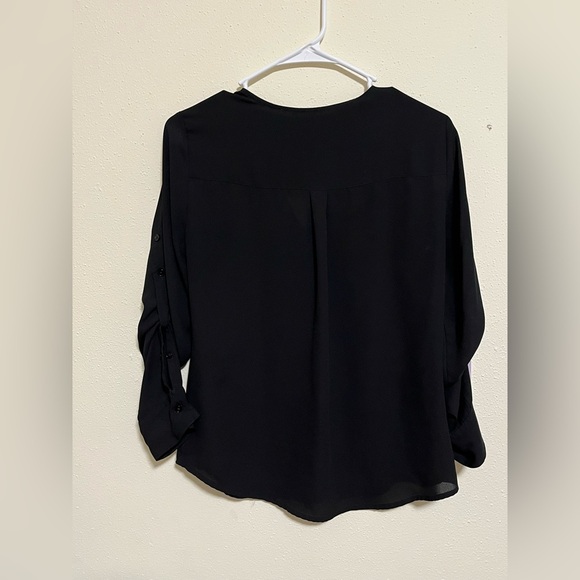 Express Black Button Down women’s blouse – Roll Tab Sleeves, Size XS - Picture 2 of 2